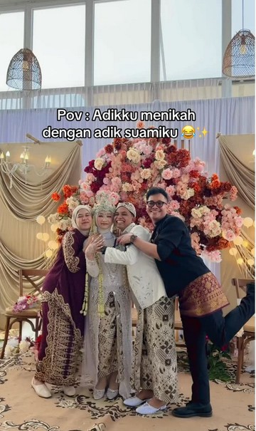 Kisah unik, adikku menikah dengan adik suamiku mendadak jadi sorotan warganet di media sosial. Foto: Dok. Instagram @intanprynd dan @divarynd.