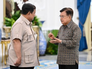 Momen Pertemuan Eksklusif Jusuf Kalla dan Putra dengan Presiden Prabowo di Istana Merdeka