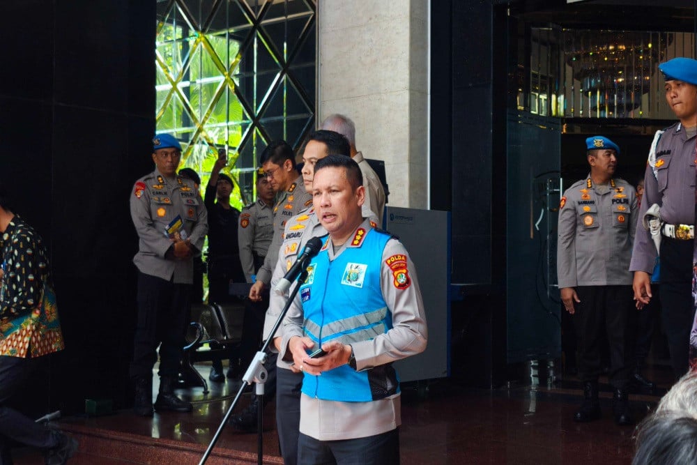 Kabid Humas Polda Metro Jaya, Kombes Budi Hermanto di Polda Metro Jaya, Jumat (10/4/2026)/Bisnis-Anshary Madya Sukma