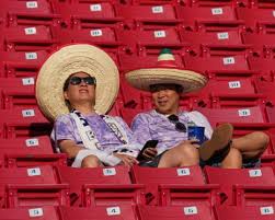 It’s goalless at the break at the Estadio Guadalajara. Photograph: Alex Slitz/Getty Images