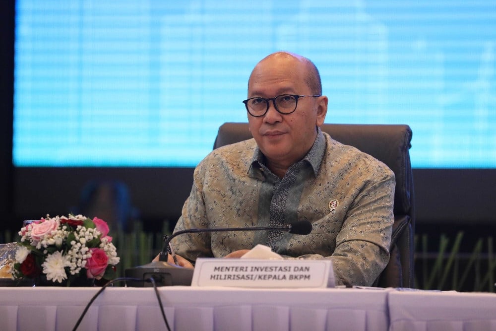 Menteri Investasi dan Hilirisasi/Kepala BKPM Rosan Roeslani pada konferensi pers Realisasi Investasi Triwulan I 2026 di Jakarta, Kamis (23/4/2026)./Bisnis-Himawan L. Nugraha