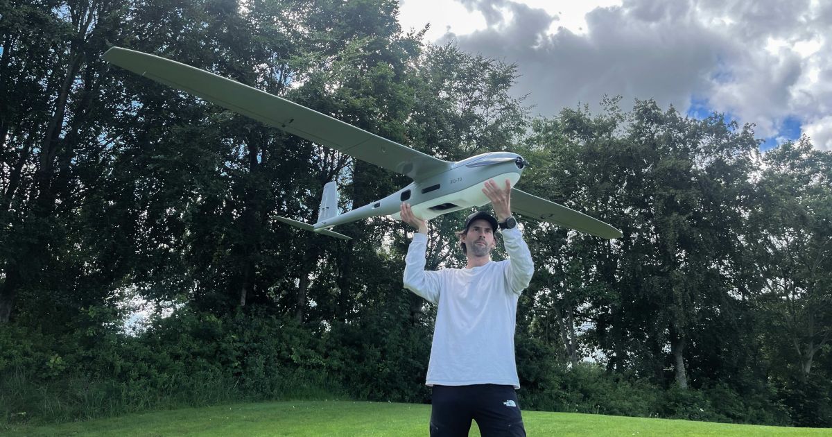 Perusahaan Denmark, Sky-Watch, memperkenalkan RQ-70 Dainn, sistem pesawat nirawak jarak jauh yang dikembangkan berdasarkan pengalaman empat tahun di medan perang Ukraina. [Foto: ist]