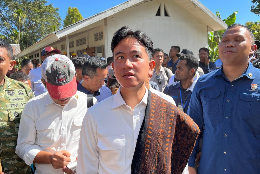 Wakil Presiden Gibran Rakabuming Raka saat mengunjungi di SDN Wolomoni, Ende, NTT pada Kamis (18/6/2026)./Bisnis-Anshary Madya Sukma