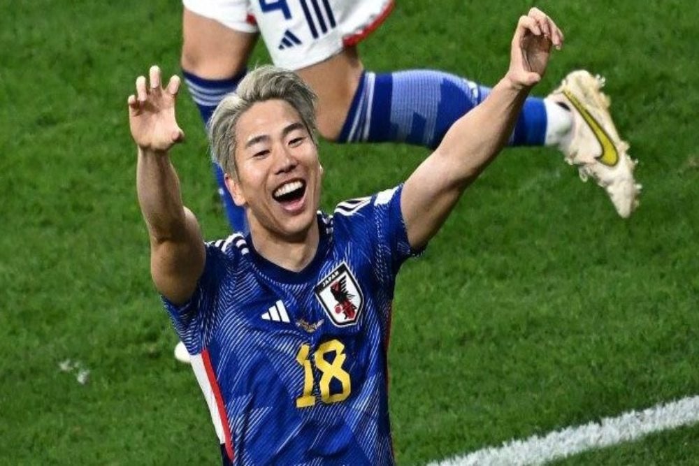 Pemain timnas Jepang Ritsu Doan mencetak gol penyeimbang saat melawan Spanyol di Piala Dunia 2022./Istimewa
