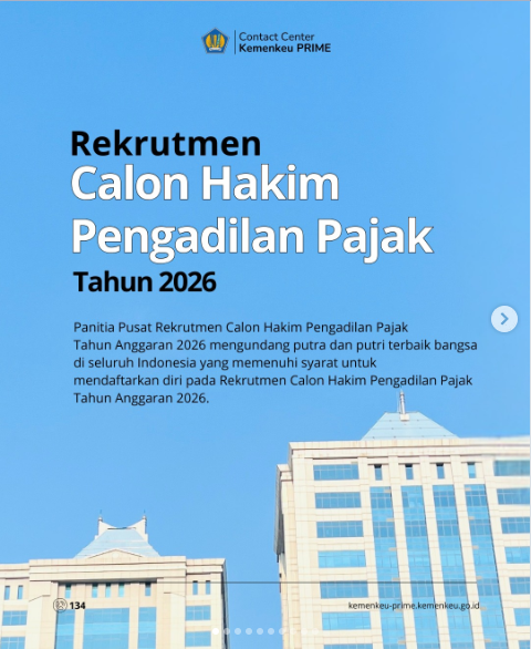 Rekrutmen Calon Hakim Pengadilan Pajak Tahun Anggaran 2026. DOK