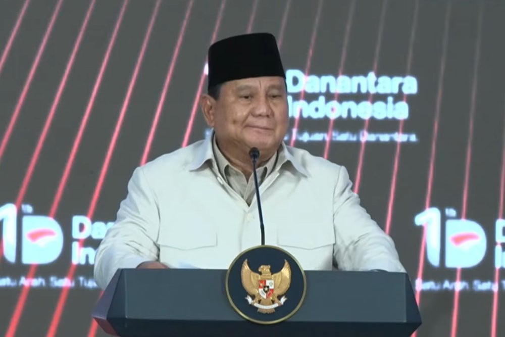Presiden Prabowo Subianto menghadiri Tasyakuran HUT ke-1 Danantara Indonesia, Jakarta, Rabu (11/3/2025).