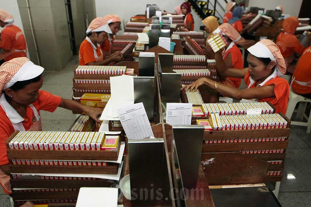 Pekerja Pabrik rokok kretek Mitra Produksi Sigaret (MPS) milik PT HM Sampoerna di Kabupaten Bantul. Bisnis