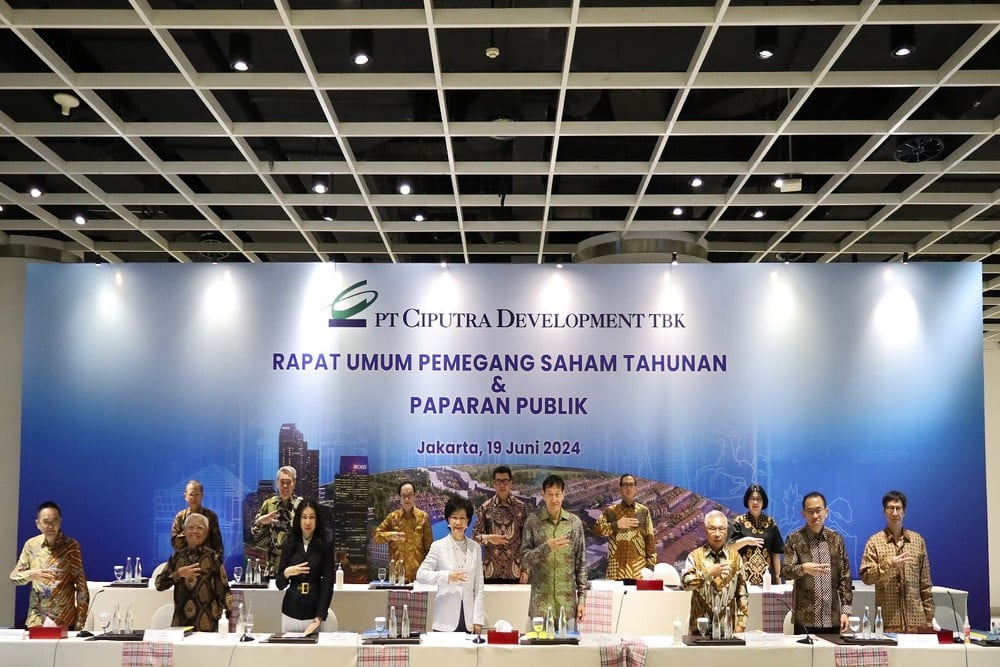 Jajaran Direksi dan Komisaris PT Ciputra Development Tbk. (CTRA) dalam agenda Rapat Umum Pemegang Saham Tahunan (RUPST) di Jakarta, Rabu (19/6/2024)/Istimewa.