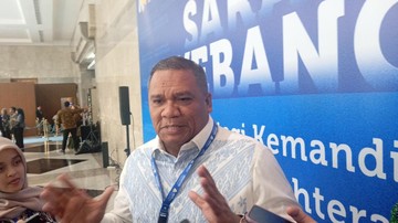 Ketua MRPTNI Eduart Wolok usai Puncak Sarasehan Konvensi Sains, Teknologi, dan Industri Indonesia di Hall B Jakarta Convention Center, Minggu (28/6/2026). Foto: Nikita Rosa/detikcom