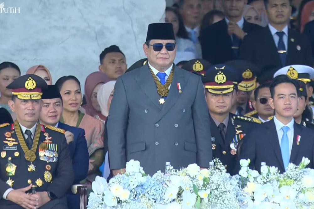 Presiden Prabowo Subianto saat membuka acara peringatan HUT ke-79 Bhayangkara, Selasa (1/7/2025)./BPMI Sekretariat Presiden