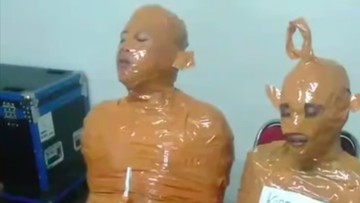 Viral Aksi Pembungkusan Tubuh dengan Lakban, Benarkah Pelaku Pencurian Dikenakan Sanksi Kreatif?
