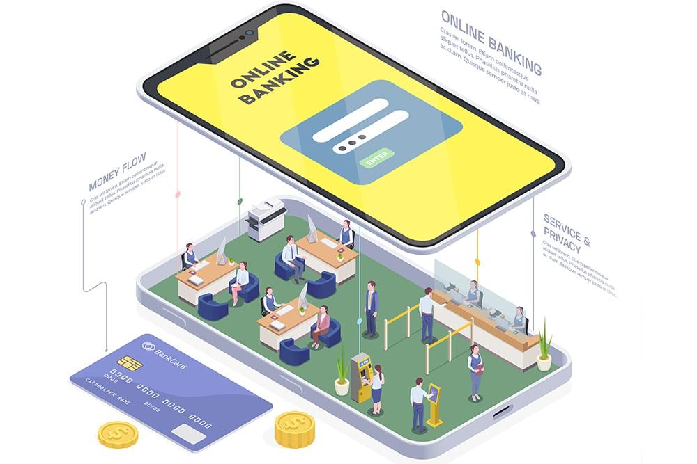 Ilustrasi bank digital. /Freepik