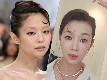 Aktris-presenter Kim Won Hee minta maaf usai menirukan gaya rambut Jennie BLACKPINK di MET Gala 2026. Foto: dok. Instagram @wonhee_k