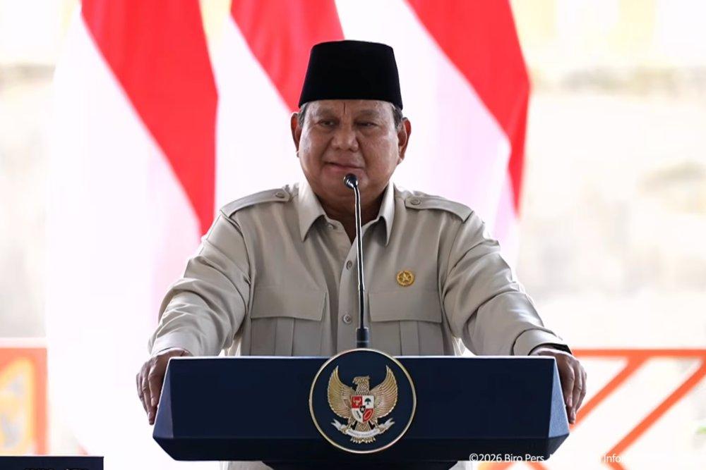 Presiden RI Prabowo Subianto berada di Lombok Barat, NTB, pada Jumat (10/7/2026) untuk meresmikan lima bendungan secara serentak. Youtube Setpres RI