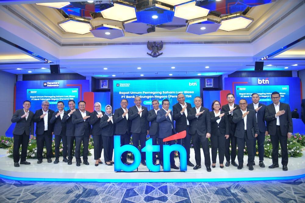 Dewan Komisaris dan Direksi BTN dalam Rapat Umum Pemegang Saham Luar Biasa (RUPSLB) PT Bank Tabungan Negara (Persero) Tbk (BTN) yang digelar pada Rabu (7/1/2026)./Istimewa