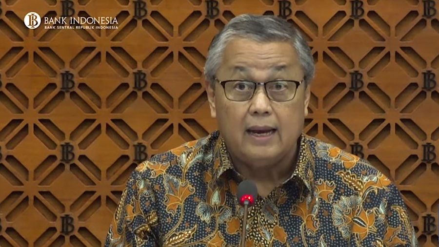 Gubernur Bank Indonesia Perry Warjiyo saat Pengumuman Rapat Dewan Gubernur (RDG), Rabu (19/2/2025). (Youtube Bank Indonesia)
